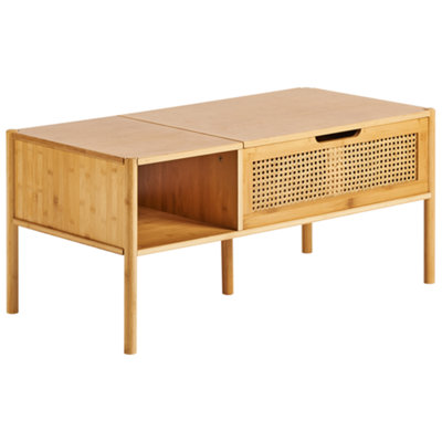 B&Q -  Coffee Table Surrey Bamboo Natural With Storage