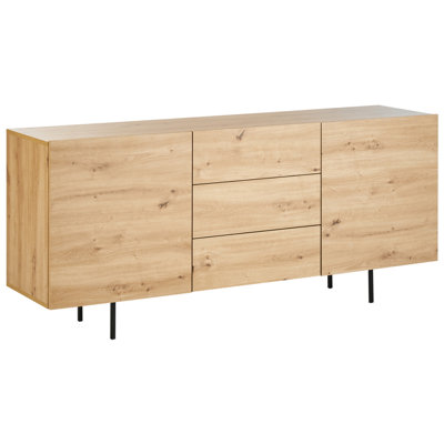 Beliani 2 Door Sideboard Kenora Light Brown