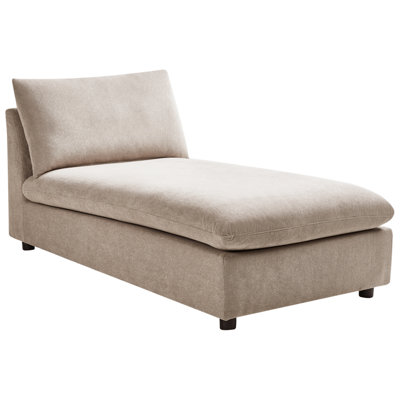 Beliani Chaise Longue Vizille Fabric Taupe from B&Q