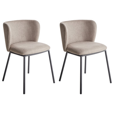B&Q -  Set Of 2 Dining Chairs Mina Fabric Taupe