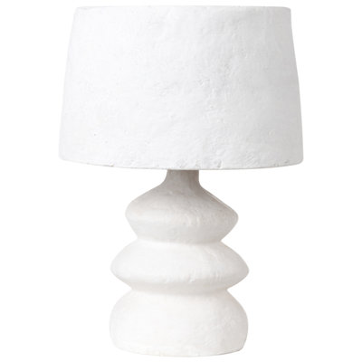 Beliani White Table Lamp Arapey Papier-Mâché