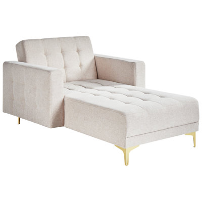 Beliani Fabric Chaise Lounge Beige Aberdeen