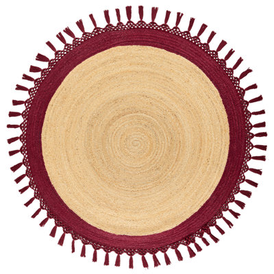 Beliani Rug Marts Dark Red 140 Cm Jute from B&Q