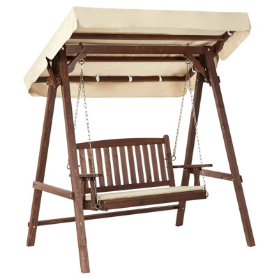 Beliani Patio Swing Caviola Spruce Wood Dark Brown from B&Q