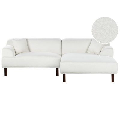 Beliani Corner Sofa 3 Seater Holt Boucle White Left Hand from B&Q