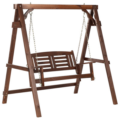 Beliani Patio Swing Nerito Spruce Wood Dark Brown from B&Q