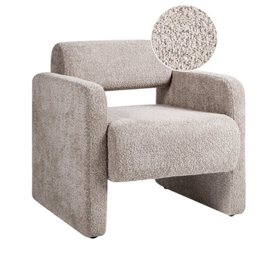 Beliani Armchair Hallsberg Boucle Taupe from B&Q