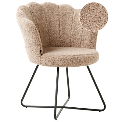 Beliani Armchair Lovelock Boucle Beige from B&Q