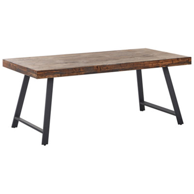 B&Q -  Dining Table Warton Dark Brown 180 Cm 90 Cm Pine Wood
