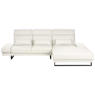 Beliani Corner Sofa 4 Seater Ikast Fabric Off-White Left Hand from B&Q