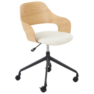 B&Q -  Desk Chair Novato Faux Linen Light Beige