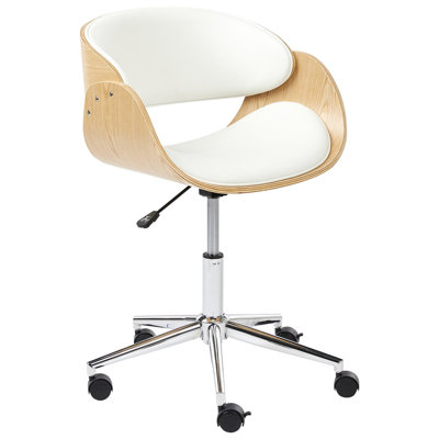 Beliani Desk Chair Palatka Faux Leather White from B&Q
