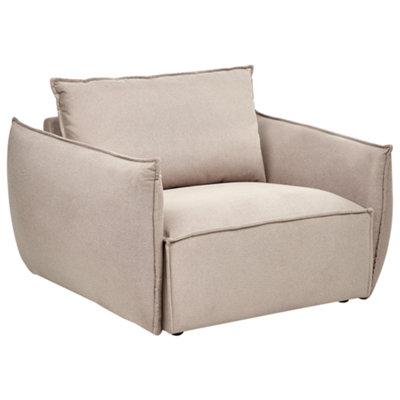 Beliani Modern Armchair Kunes Taupe