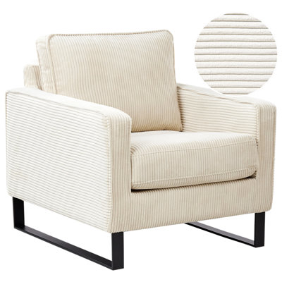 Beliani Armchair Vind Corduroy Light Beige from B&Q