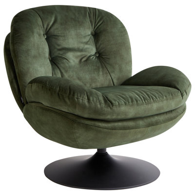 Beliani Swivel Armchair Nolvik Velvet Dark Green from B&Q