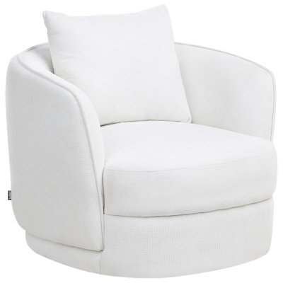 Beliani Swivel Armchair Andalen Fabric Off-White from B&Q