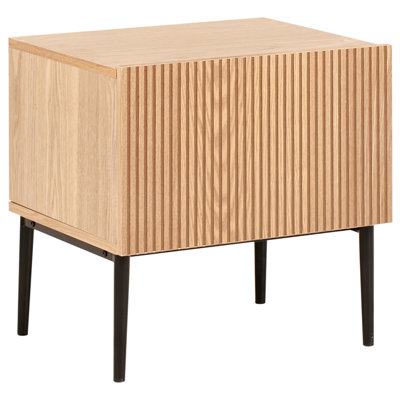 Beliani Bedside Table Blythe Natural Ash Wood from B&Q