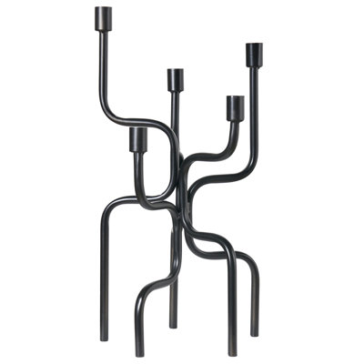 Beliani Candle Holder Porrtela Metal 50 Cm Black from B&Q