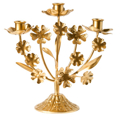 Beliani Candle Holder Ramada Metal 25 Cm Gold from B&Q