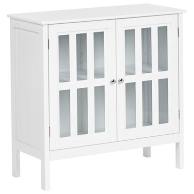 Beliani Glass Display Sideboard Miram 80 Cm White from B&Q