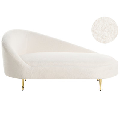 Beliani Left-Hand Chaise Longue Valreas Boucle Off-White from B&Q