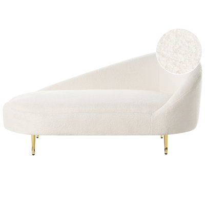 Beliani Right-Hand Chaise Longue Valreas Boucle Off-White from B&Q