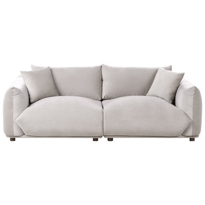 Beliani 3 Seater Velvet Sofa Taupe Luvos