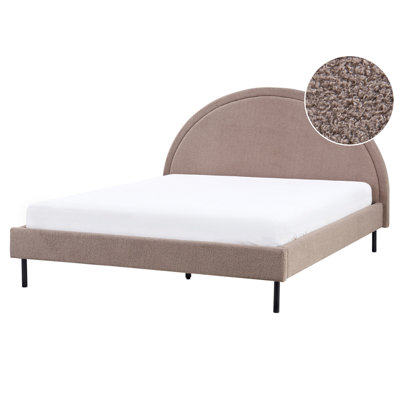 Beliani Bed Boucle Margut 160 X 200 Cm (Eu King Size) Taupe from B&Q