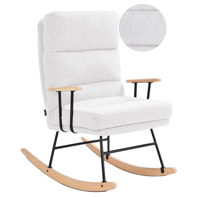 B&Q -  Rocking Chair Eskelin Reclining Boucle Off-White