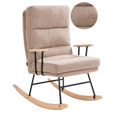 B&Q -  Rocking Chair Eskelin Reclining Boucle Beige