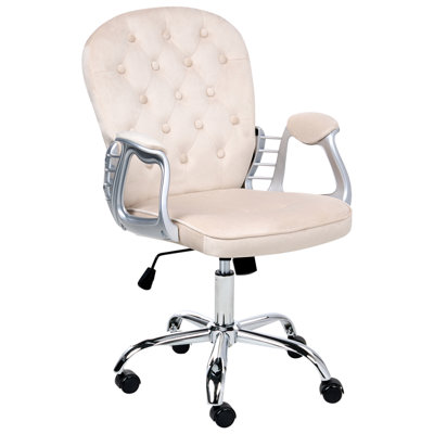 B&Q -  Desk Chair Princess Velvet Beige