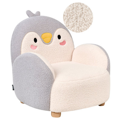 B&Q -  Kids Armchair Penguin Fyn Boucle Grey
