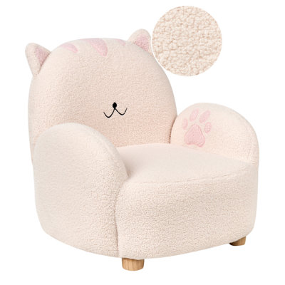 B&Q -  Kids Armchair Cat Zoar Boucle Off-White