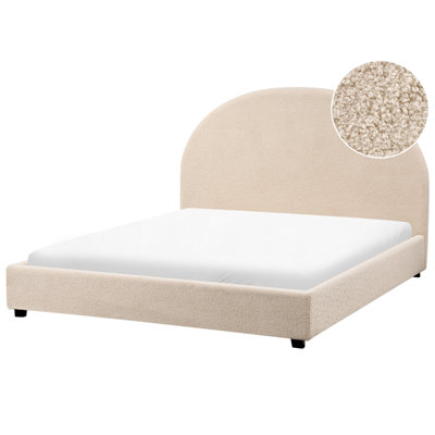 Beliani Waterbed Boucle Vaucluse 140 X 200 Cm (Eu Double) Beige from B&Q