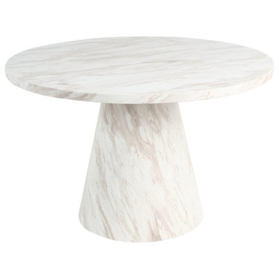 B&Q -  Dining Table Mere White Marble 120 Cm 120 Cm