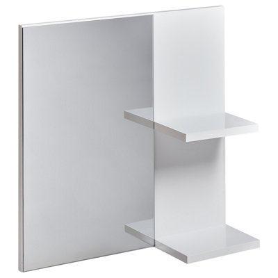 B&Q -  Wall Mirror With Shelf Pelotas 45 Cm 45 Cm White