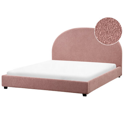 Beliani Waterbed Boucle Vaucluse 160 X 200 Cm (Eu King Size) Pastel Pink from B&Q