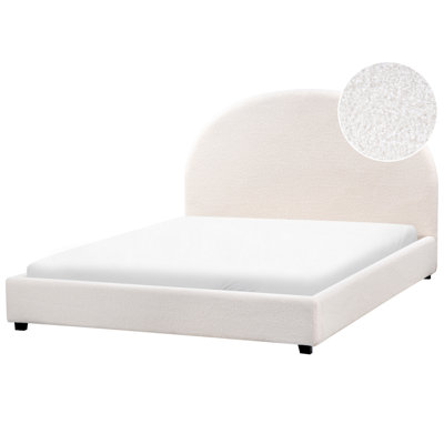 Beliani Waterbed Boucle Vaucluse 140 X 200 Cm (Eu Double) Off-White from B&Q