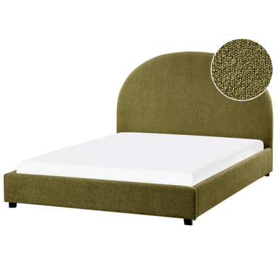 Beliani Waterbed Boucle Vaucluse 140 X 200 Cm (Eu Double) Olive Green from B&Q
