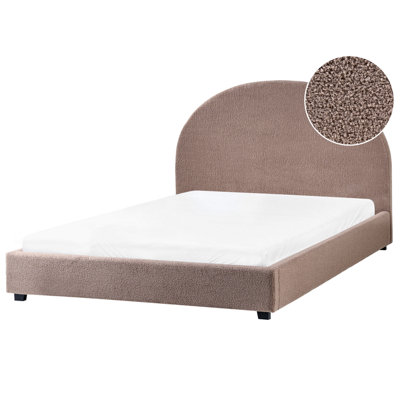 Beliani Waterbed Boucle Vaucluse 140 X 200 Cm (Eu Double) Taupe