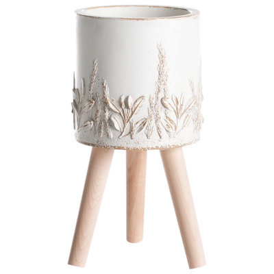 B&Q -  Elevated Plant Pot Preweza 23 Cm Off-White