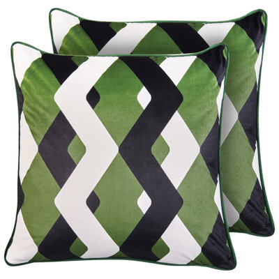 Beliani Set Of 2 Outdoor Cushions Sway Geometric Pattern 45 X 45 Cm Multicolour from B&Q