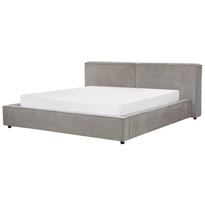Beliani Waterbed Fabric Linards 180 X 200 Cm (Eu Super King) Grey from B&Q