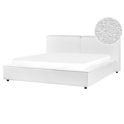 Beliani Waterbed Boucle Linards 160 X 200 Cm (Eu King Size) White from B&Q