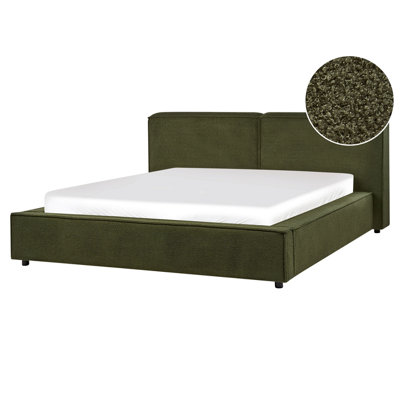 Beliani Waterbed Boucle Linards 160 X 200 Cm (Eu King Size) Dark Green from B&Q