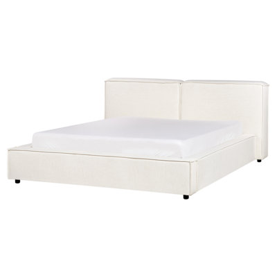Beliani Waterbed Fabric Linards 160 X 200 Cm (Eu King Size) Off-White from B&Q