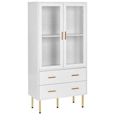 B&Q -  Glass Display Cabinet Milora 80 Cm White