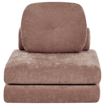 Beliani Single Sofa Bed Olden Chenille Brown from B&Q