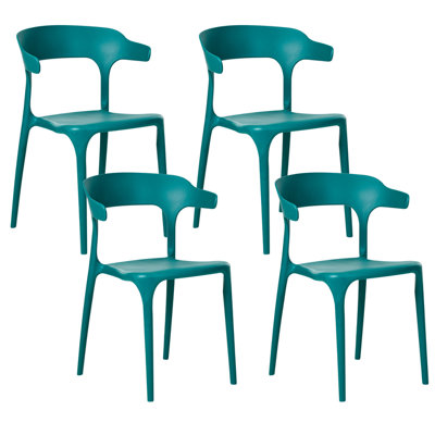 Beliani Set Of 4 Garden Chairs Gubbio Teal