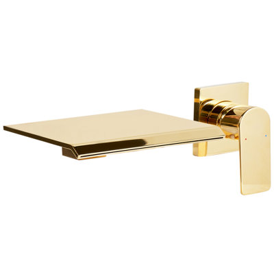 Beliani Wall Mounted Basin Mixer Tap Aponwao Brass Gold